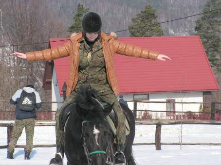 Zaj�cia hipiczne uczni�w klasy drugiej Stra�y Granicznej - 23.02.2013 r.