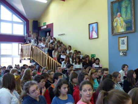 X. wymiana - po�egnalne sp[otkanie w szkolnej auli.