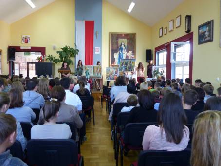 X. wymiana - po�egnalne sp[otkanie w szkolnej auli.