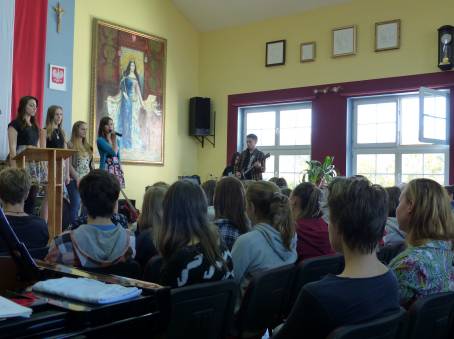 X. wymiana - po�egnalne sp[otkanie w szkolnej auli.