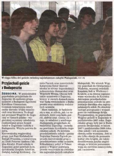 Artyku� z "Dziennika Polskiego" - 05.03.2009.