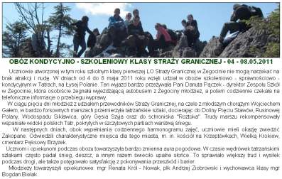 Ob�z Klasy LO Stra�y Granicznej.