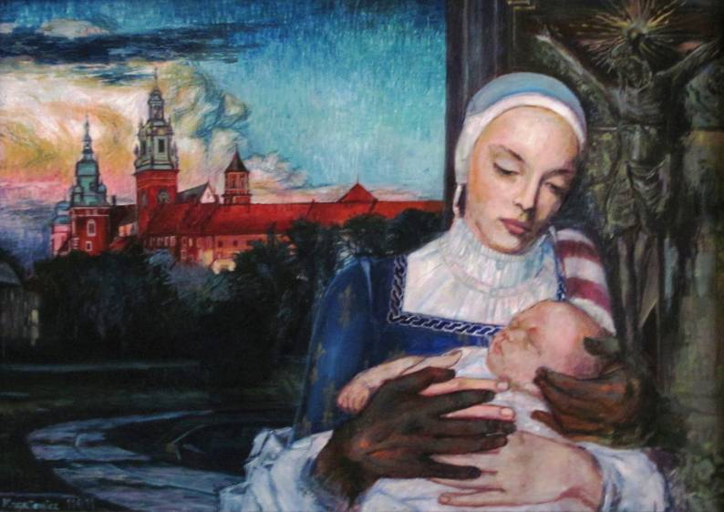  Obraz "Macierzy�stwo �wi�tej Jadwigi Kr�lowej" namalowany przez P. Katarzyn� Kogutowicz.
