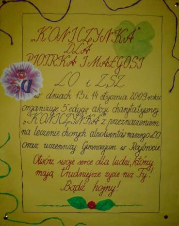 Plakat akcji charytatywnej.