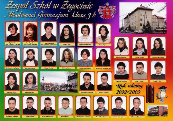 Absolwenci Gimnazjum w �egocinie - klasa III  B - 2003 r.