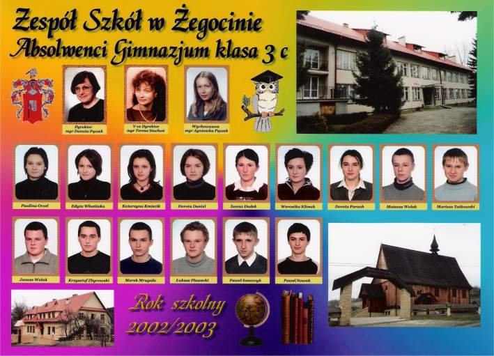 Absolwenci Gimnazjum w �egocinie - klasa III C - 2003 r.