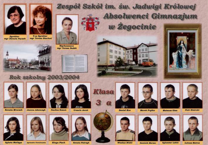 Absolwenci Gimnazjum w �egocinie - 2004 r.