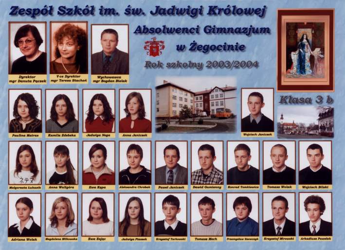 Absolwenci Gimnazjum w �egocinie - 2004 r.
