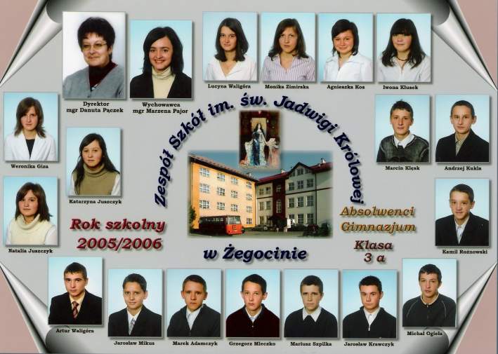 Absolwenci Gimnazjum w �egocinie - Klasa III A - 2006 r.