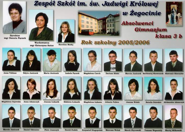 Absolwenci Gimnazjum w �egocinie - Klasa III B - 2006 r.